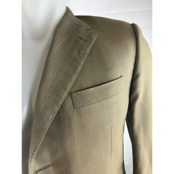 Men's Corneliani Extra Fine Virgin Wool Sport Coat Blazer Jacket Size 54L Tan - Picture 3 of 7